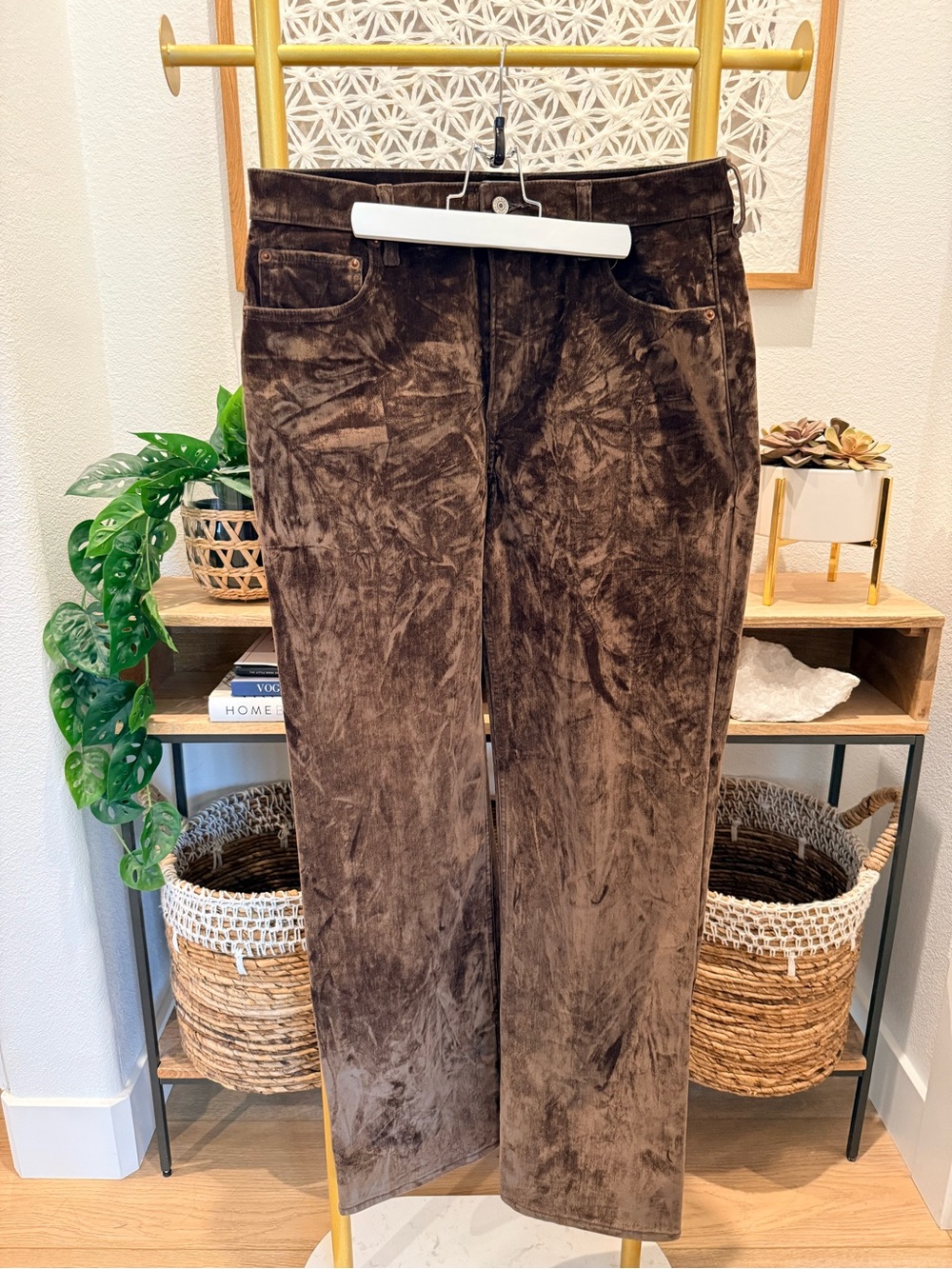 Abercrombie & Fitch Dark Brown Velvet Trousers